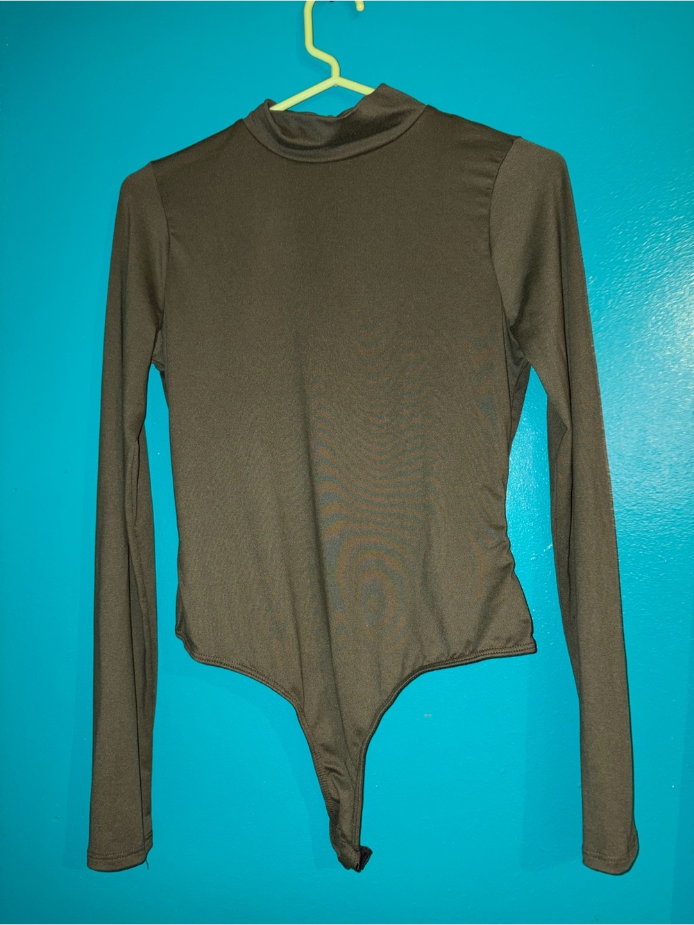 Fashion nova Olive Green Long Sleeve Mock Neck Bodysuit large